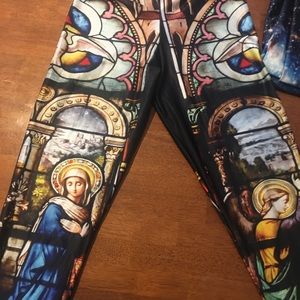 Blackmilk cathedral stained glass leggings size L
